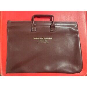 RARE VINTAGE Grenora Credit Union, North Dakota Bank Document Frame Bag Handles